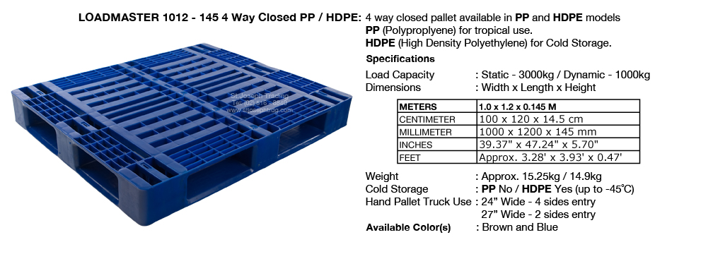 LOADMASTER 1012 - 145 4 Way Closed PP / HDPE