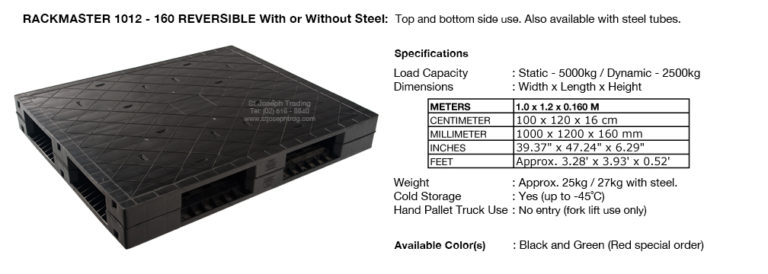 RACKMASTER 1012 - 160 REVERSIBLE With or Without Steel