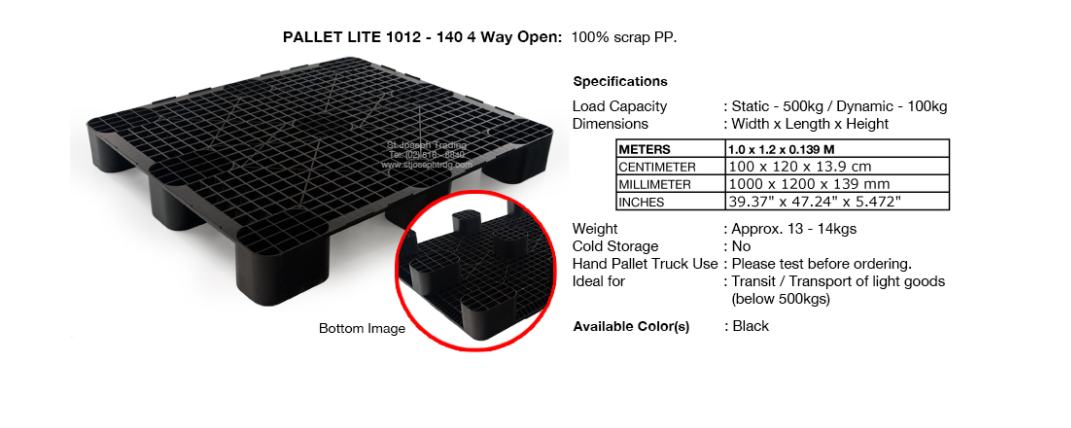 PALLET LITE 1012 - 140 4 Way Open