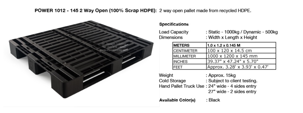 POWER 1012 - 145 2 Way Open (100% Scrap HDPE)