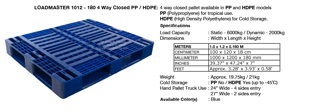 LOADMASTER 1012 - 180 4 Way Closed PP / HDPE